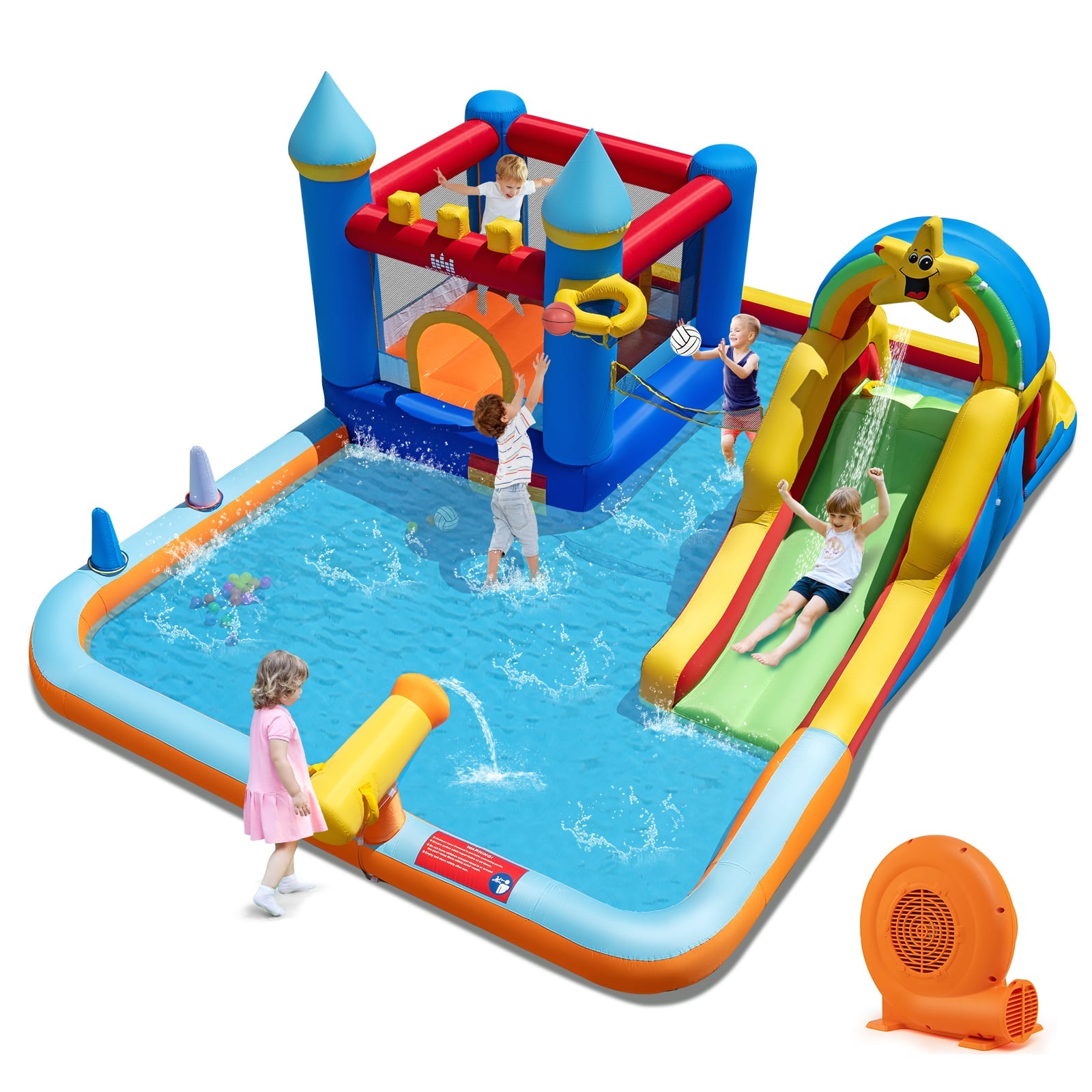 Inflatable Water Slide Park Bouncy Castle with Climbing Wall with 750W Blower Inflatable Water Slides at Gallery Canada