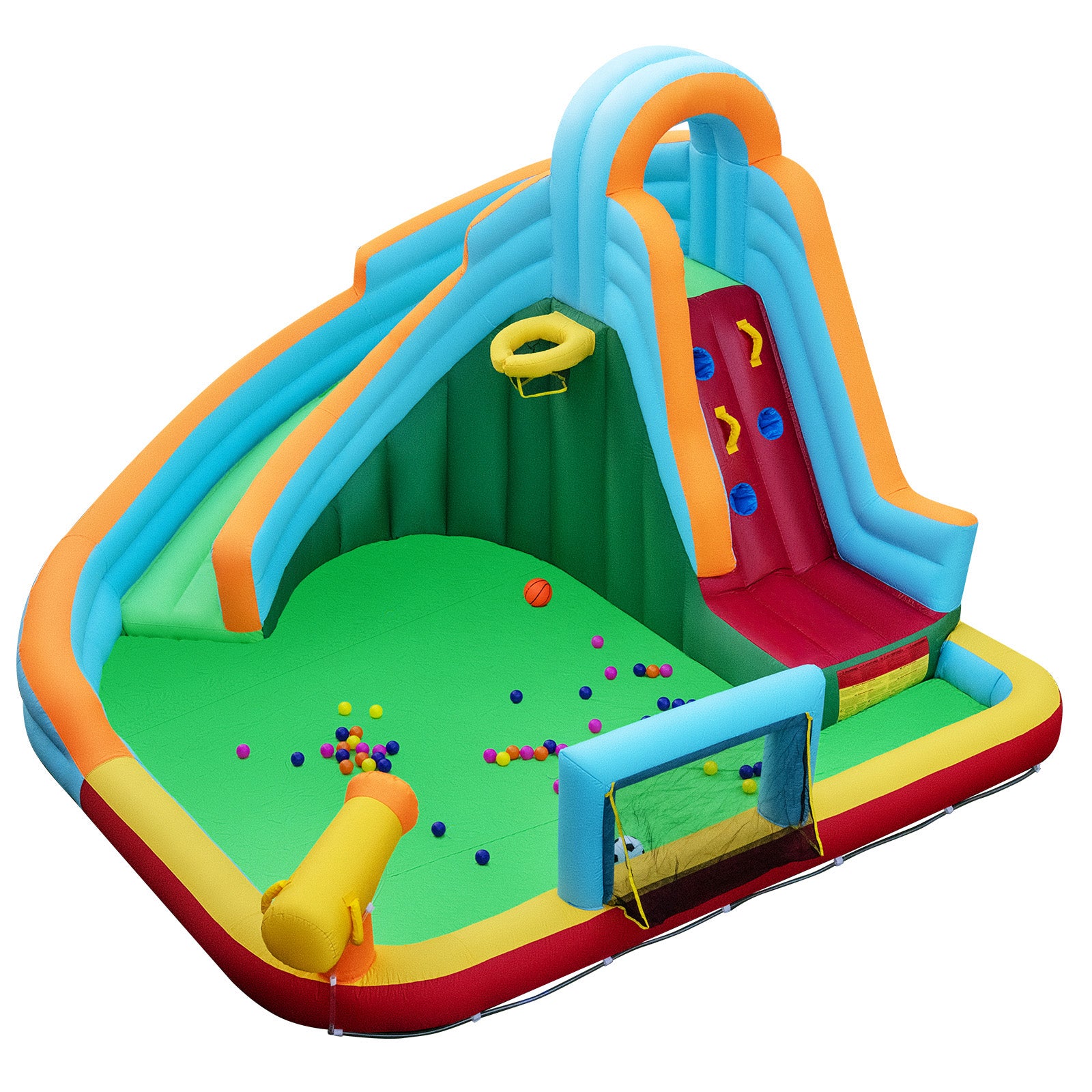 Inflatable Water Slide Park, 6-in-1 Giant Bounce House, Multicolor Inflatable Water Slides at Gallery Canada