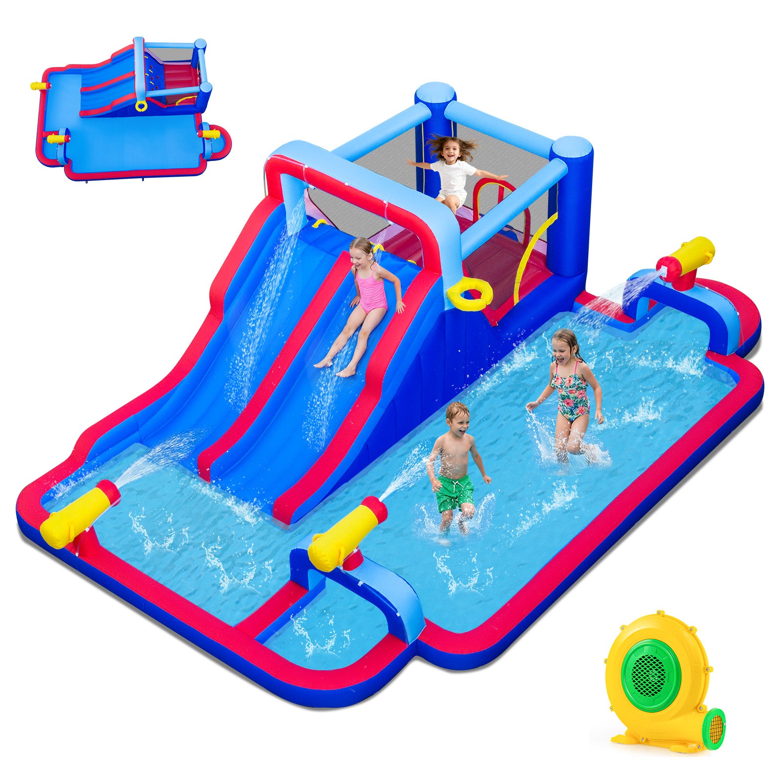 Inflatable Water Slide Park Giant Bounce House with Double Slides with 750W blower Inflatable Water Slides at Gallery Canada