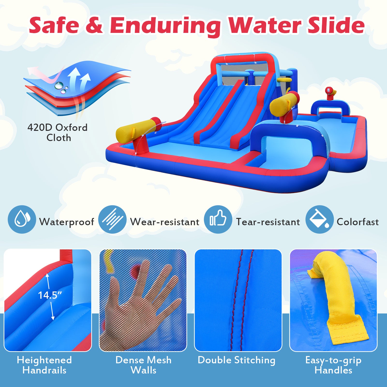 Inflatable Water Slide Park Giant Bounce House with Double Slides with 750W blower Inflatable Water Slides at Gallery Canada
