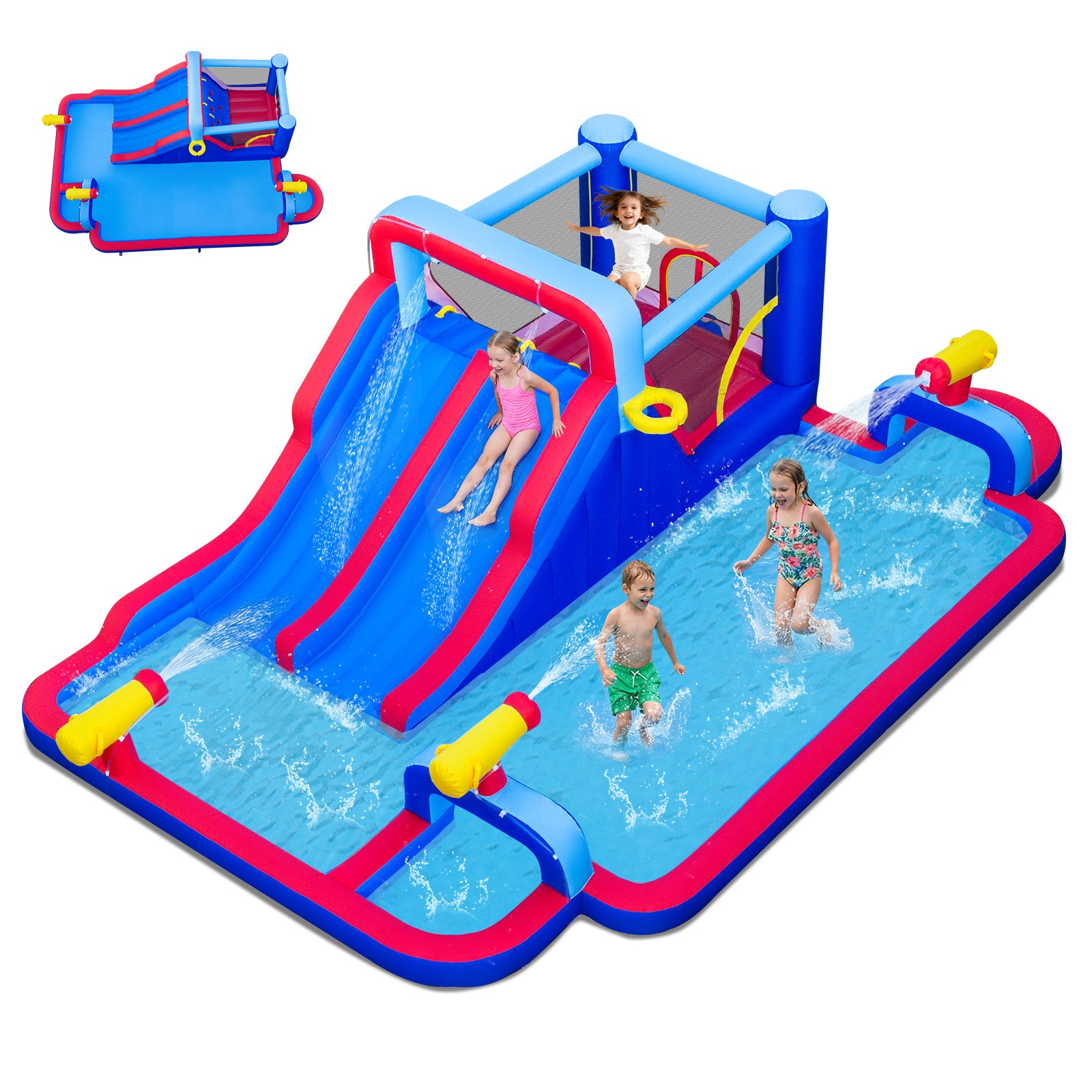 Inflatable Water Slide Park, Kids Backyard Outdoor Fun, Multicolor Bounce House at Gallery Canada