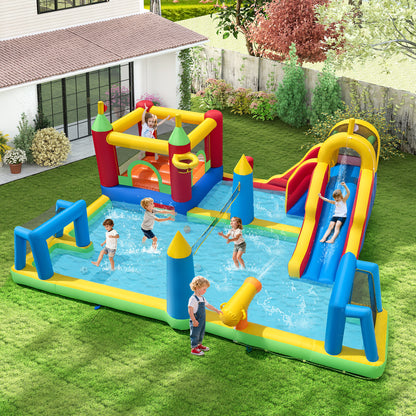 Inflatable Water Slide Bounce House, 9-in-1 Jumping Castle, 735W Blower Inflatable Water Slides at Gallery Canada