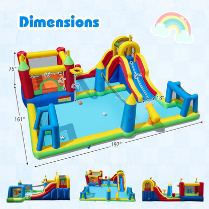 Inflatable Water Slide Bounce House, 9-in-1 Jumping Castle, 735W Blower Inflatable Water Slides at Gallery Canada