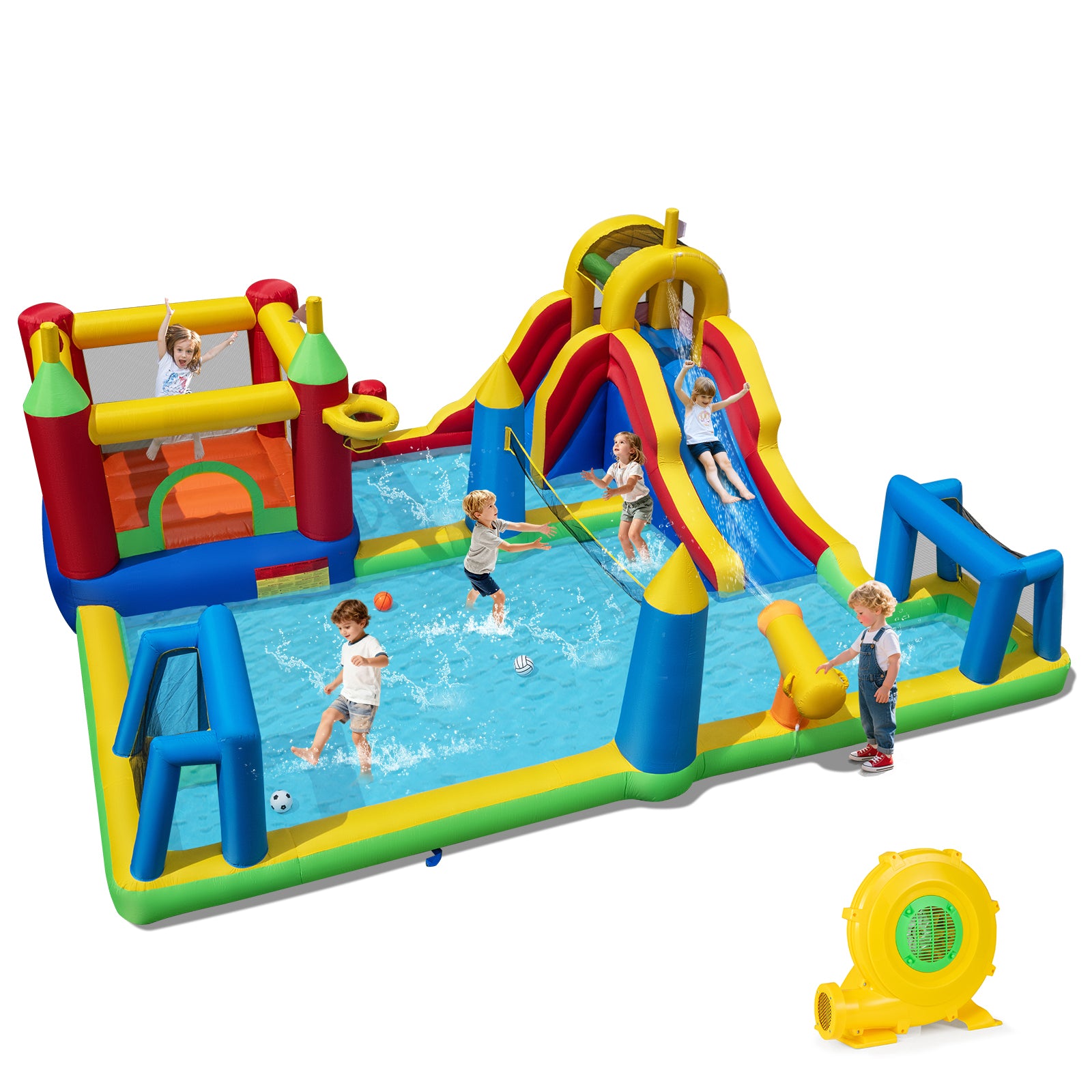 Inflatable Water Slide, Bounce House, 9-in-1 Jumping Castle, 780W Blower Inflatable Water Slides at Gallery Canada