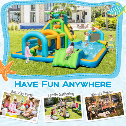 Inflatable Water Slide Tropical Theme Dual Slide Aqua Park Blower Excluded Inflatable Water Slides at Gallery Canada