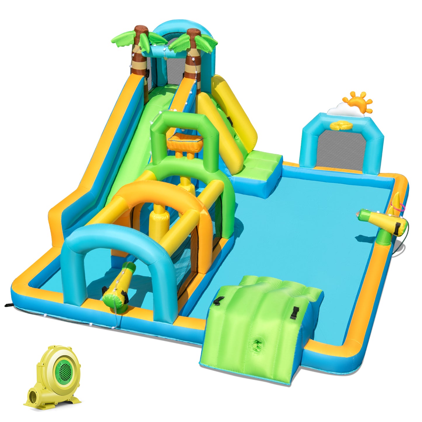 Inflatable Water Slide, Tropical Theme, Dual Slide, 735W Blower Inflatable Water Slides at Gallery Canada