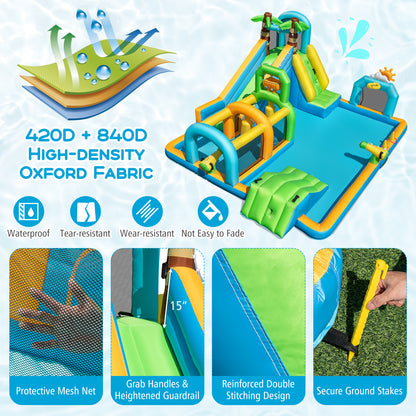 Inflatable Water Slide, Tropical Theme, Dual Slide Aqua Park, 680W Blower Inflatable Water Slides at Gallery Canada