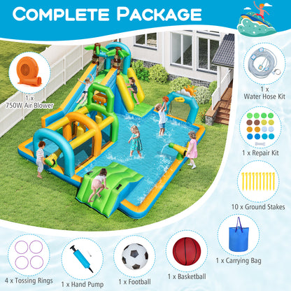 Inflatable Water Slide, Tropical Theme, Dual Slide Aqua Park, 750W Blower Inflatable Water Slides at Gallery Canada