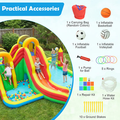 Inflatable Water Slide Park, 2 Long Slides, Climbing Walls, Multicolor Inflatable Water Slides at Gallery Canada