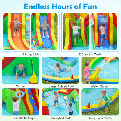Inflatable Water Slide Park, 2 Long Slides, Climbing Walls, Multicolor Inflatable Water Slides at Gallery Canada