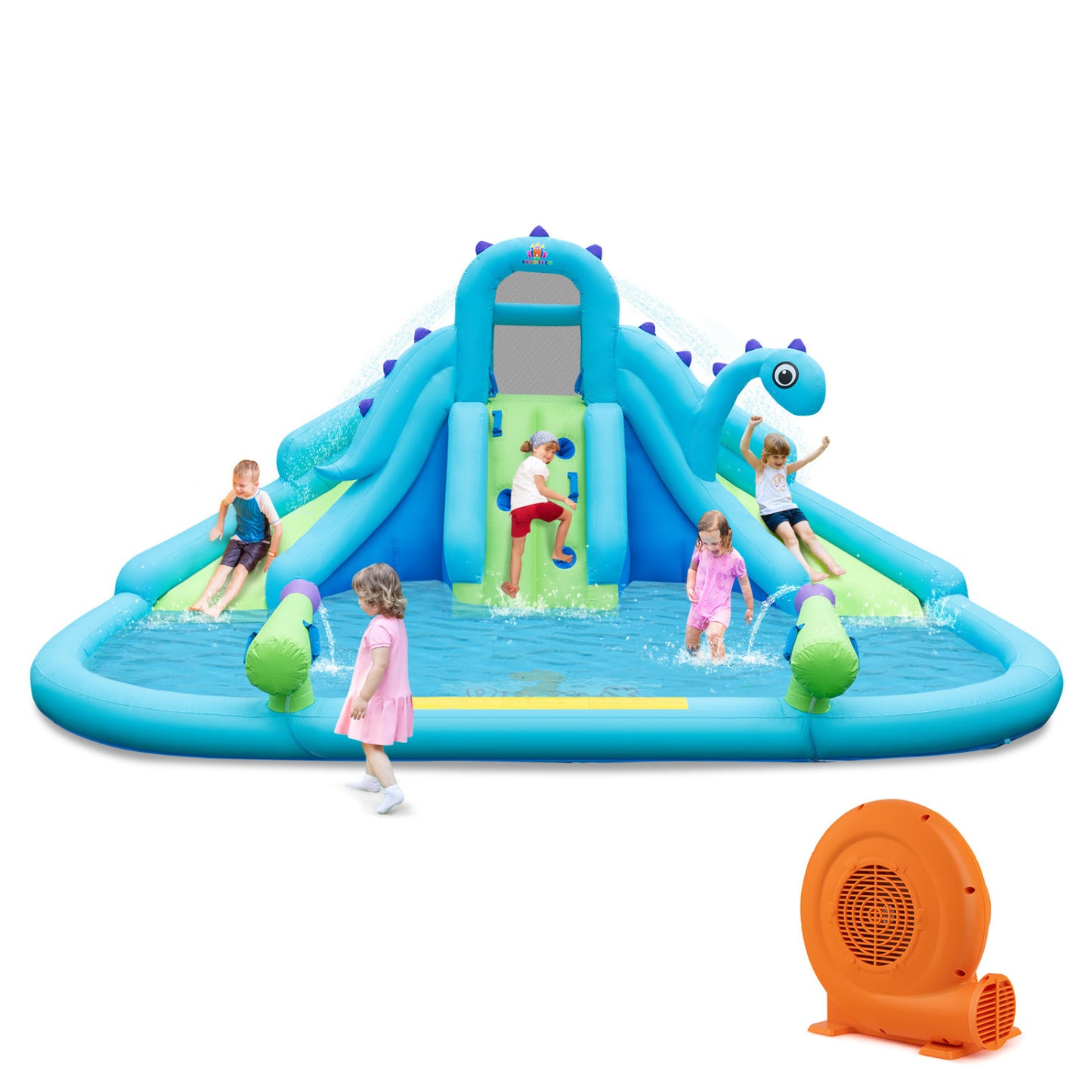 Inflatable Water Slide, Dual Slides, Large Splash Pool, Blue Bounce House at Gallery Canada
