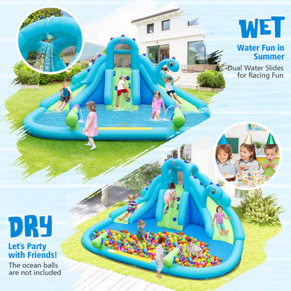 Inflatable Water Slide, Dual Slides, Large Splash Pool, Blue Bounce House at Gallery Canada