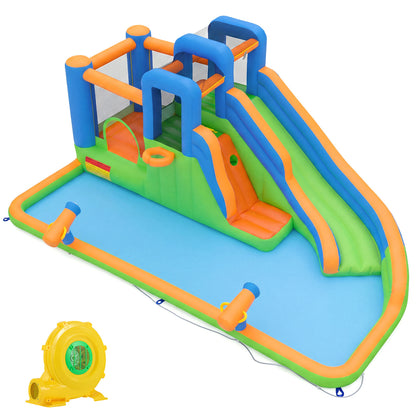 Inflatable Water Slide Park, Splash Pool, 780W Blower