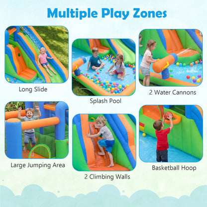Inflatable Water Slide Park, Splash Pool, 780W Blower