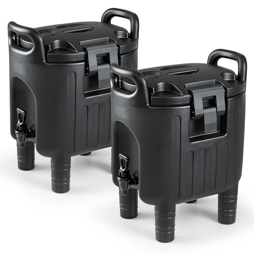 Insulated Beverage Dispensers, Set of 2, Hot and Cold, Black