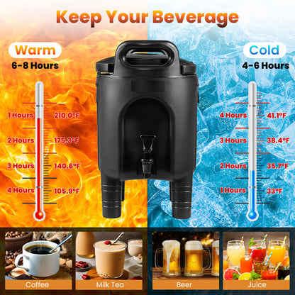 Insulated Beverage Dispensers, Set of 2, Hot and Cold, Black Water Dispensers at Gallery Canada