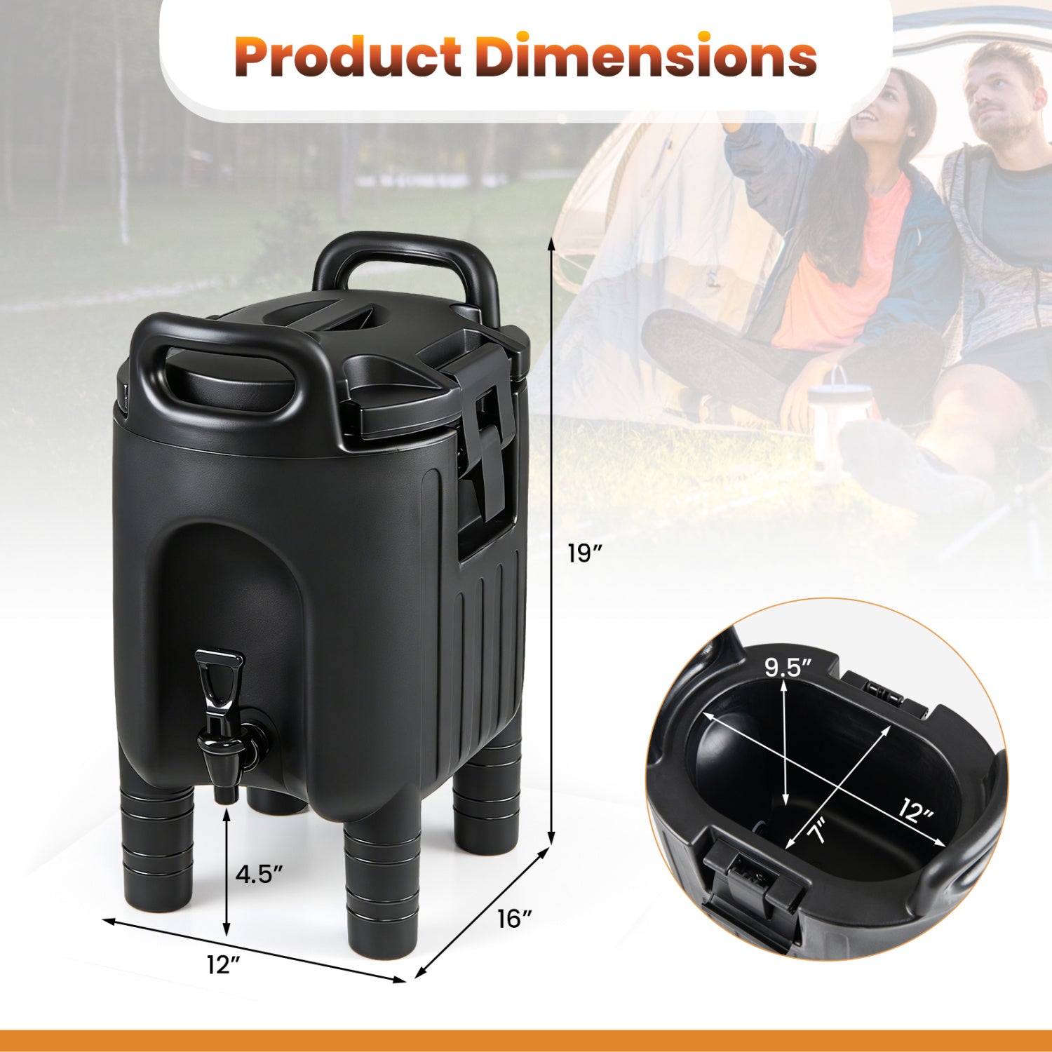 Insulated Beverage Dispensers, Set of 2, Hot and Cold, Black Water Dispensers at Gallery Canada