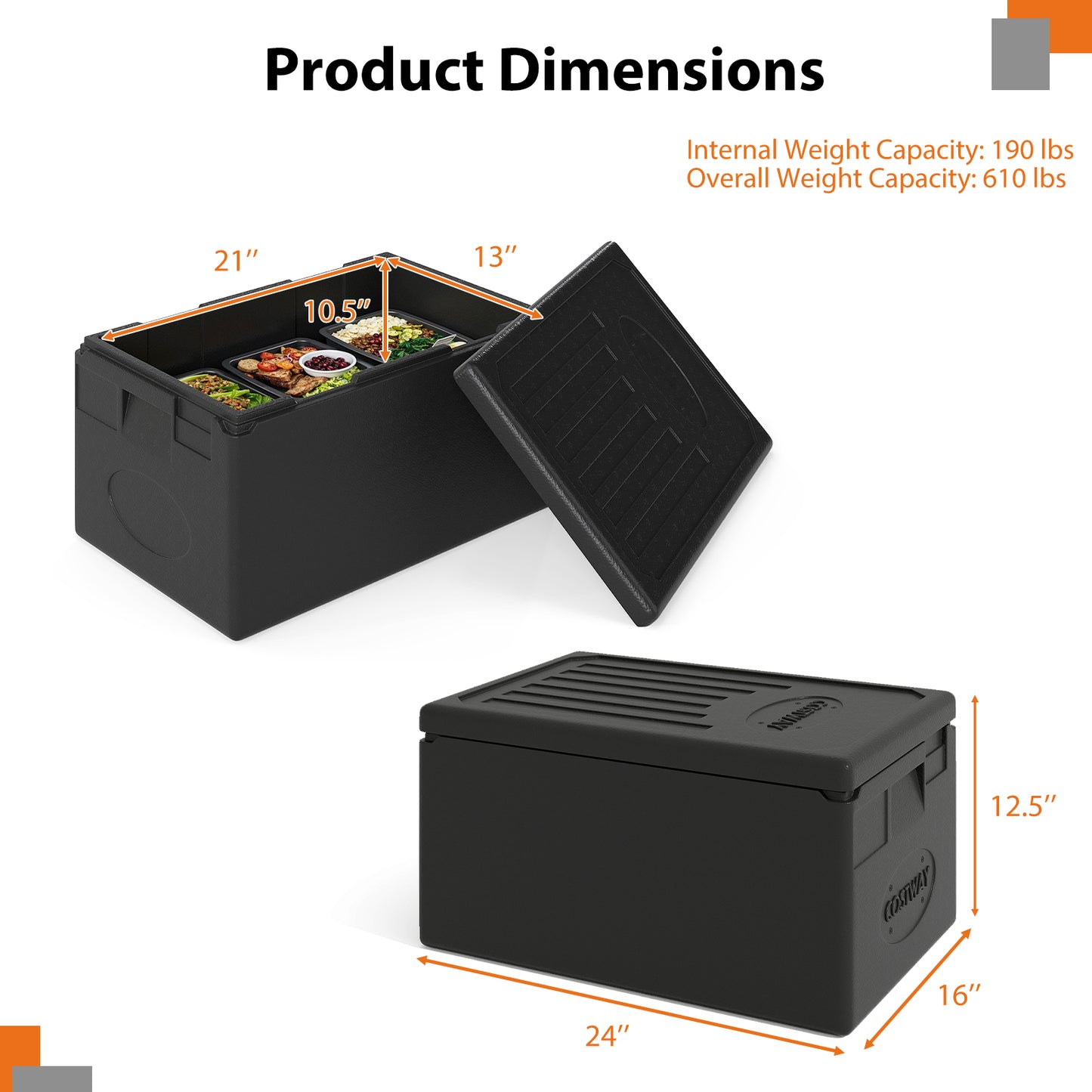 Insulated Food Pan Carrier 49 Qt Top Load Stackable Hot Box with Built-in Handles Kitchen Appliances at Gallery Canada