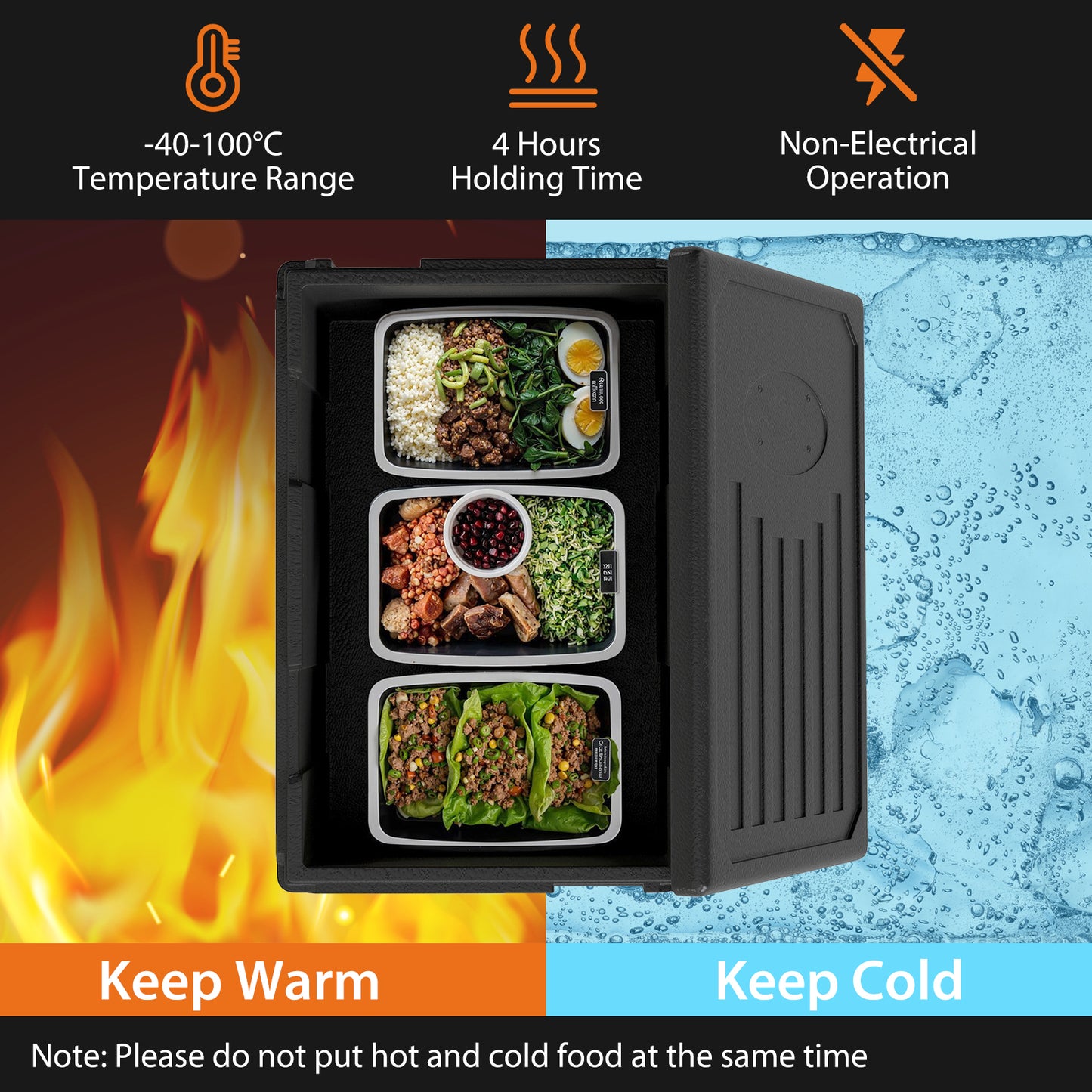 Insulated Food Pan Carrier 49 Qt Top Load Stackable Hot Box with Built-in Handles Kitchen Appliances at Gallery Canada