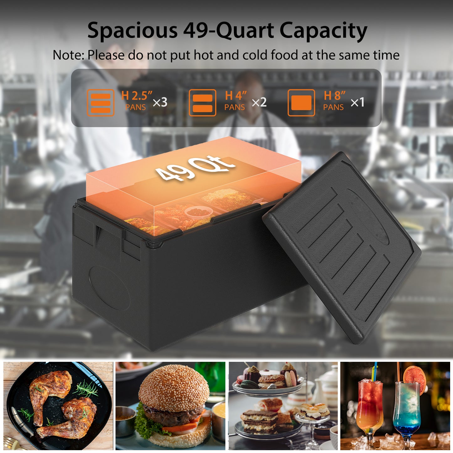 Insulated Food Pan Carrier 49 Qt Top Load Stackable Hot Box with Built-in Handles Kitchen Appliances at Gallery Canada