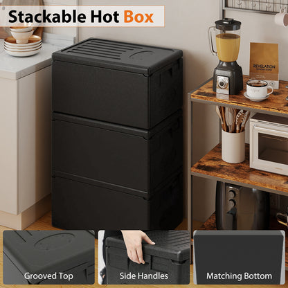 Insulated Food Pan Carrier 49 Qt Top Load Stackable Hot Box with Built-in Handles Kitchen Appliances at Gallery Canada