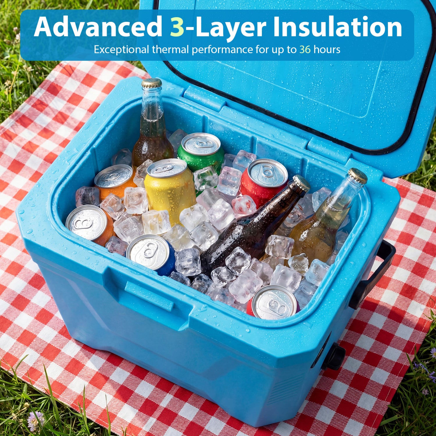 Insulated Portable Cooler, Hard Shell Ice Chest, Blue Coolers at Gallery Canada