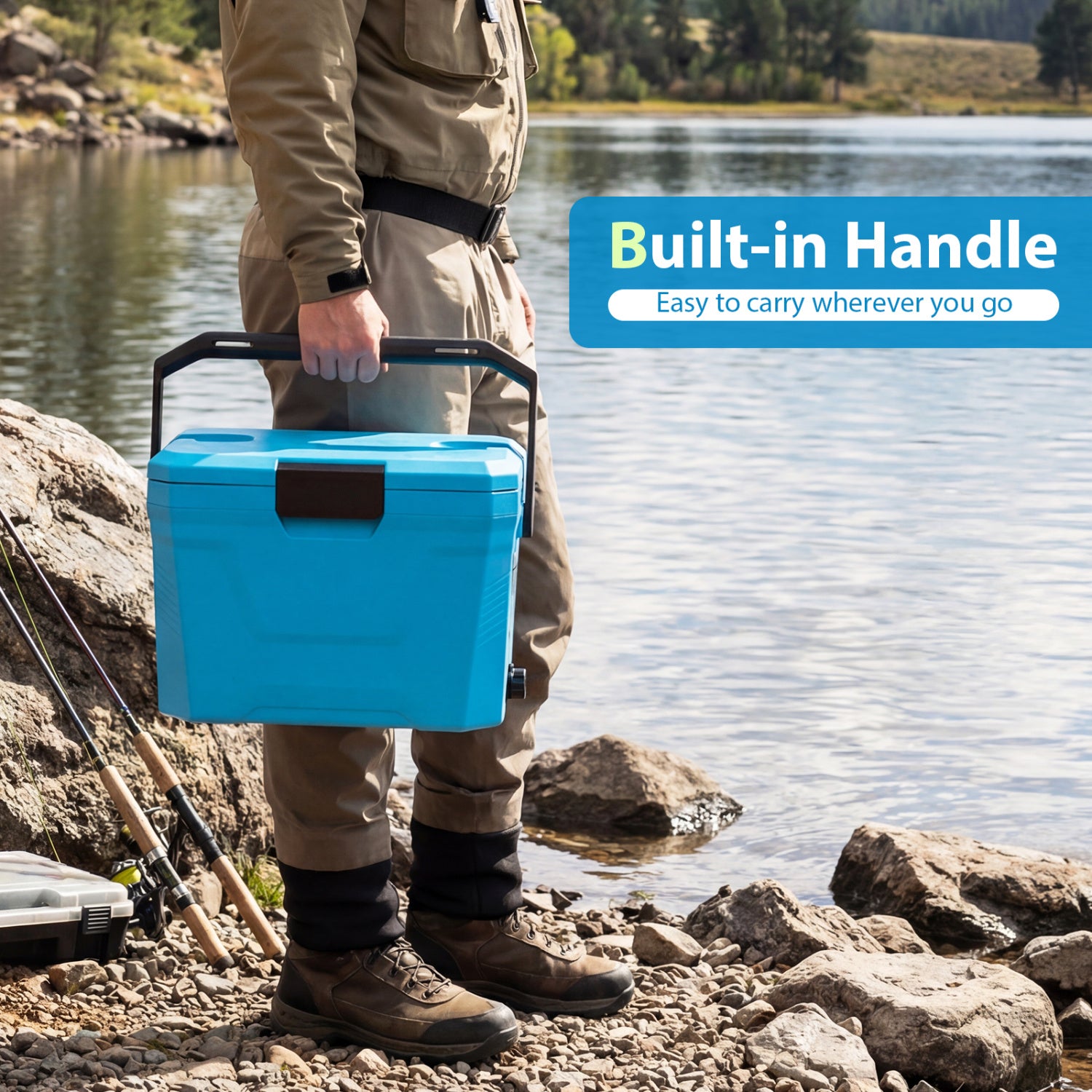 Insulated Portable Cooler, Hard Shell Ice Chest, Blue Coolers at Gallery Canada