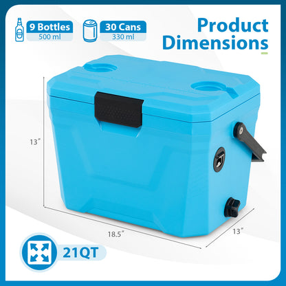 Insulated Portable Cooler, Hard Shell Ice Chest, Blue Coolers at Gallery Canada