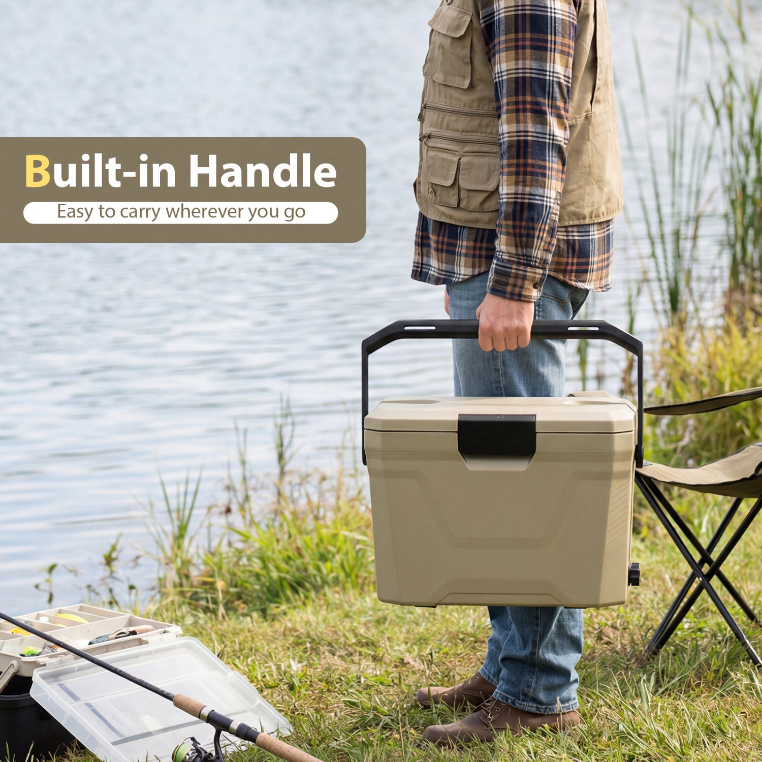 Insulated Portable Cooler Hard Shell Ice Chest, Coffee, Sand Coolers at Gallery Canada