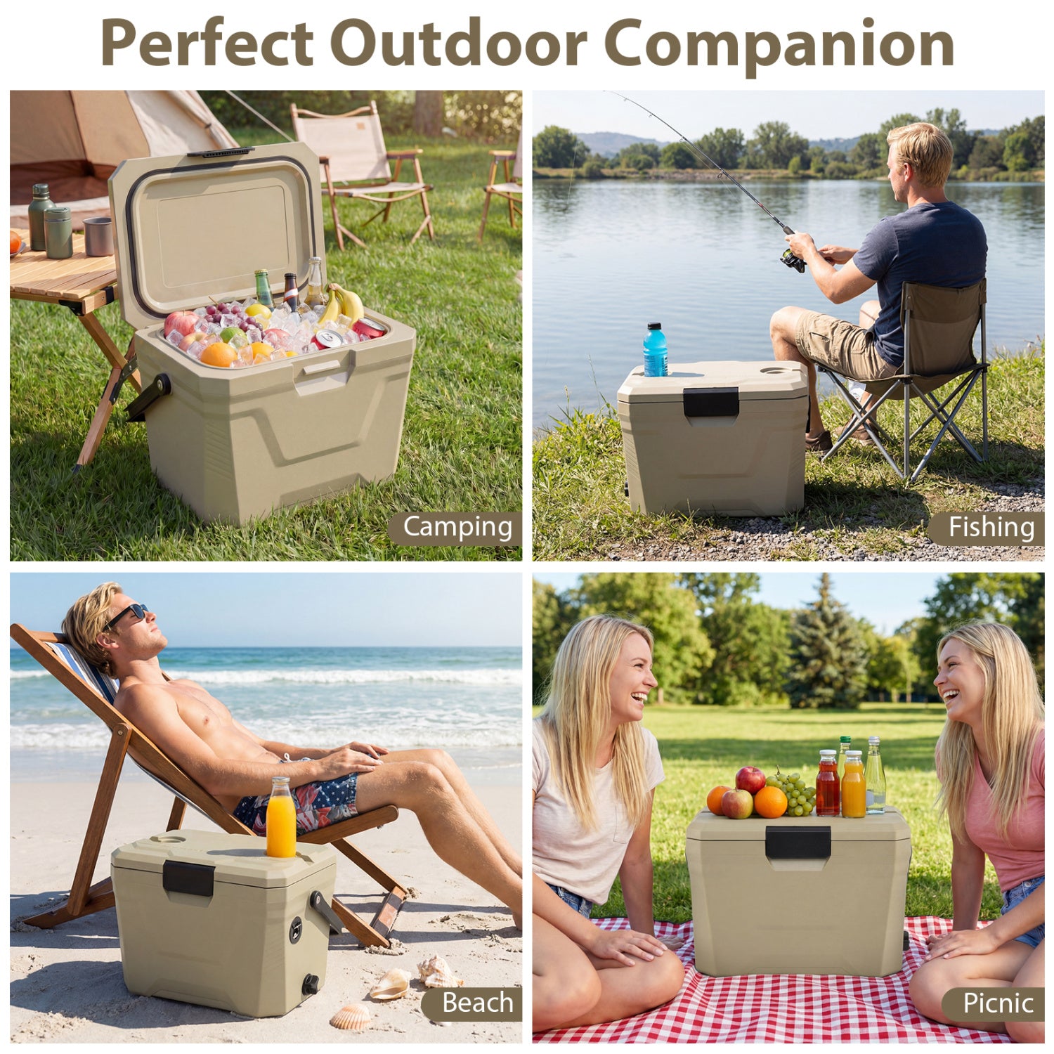 Insulated Portable Cooler Hard Shell Ice Chest, Coffee, Sand Coolers at Gallery Canada