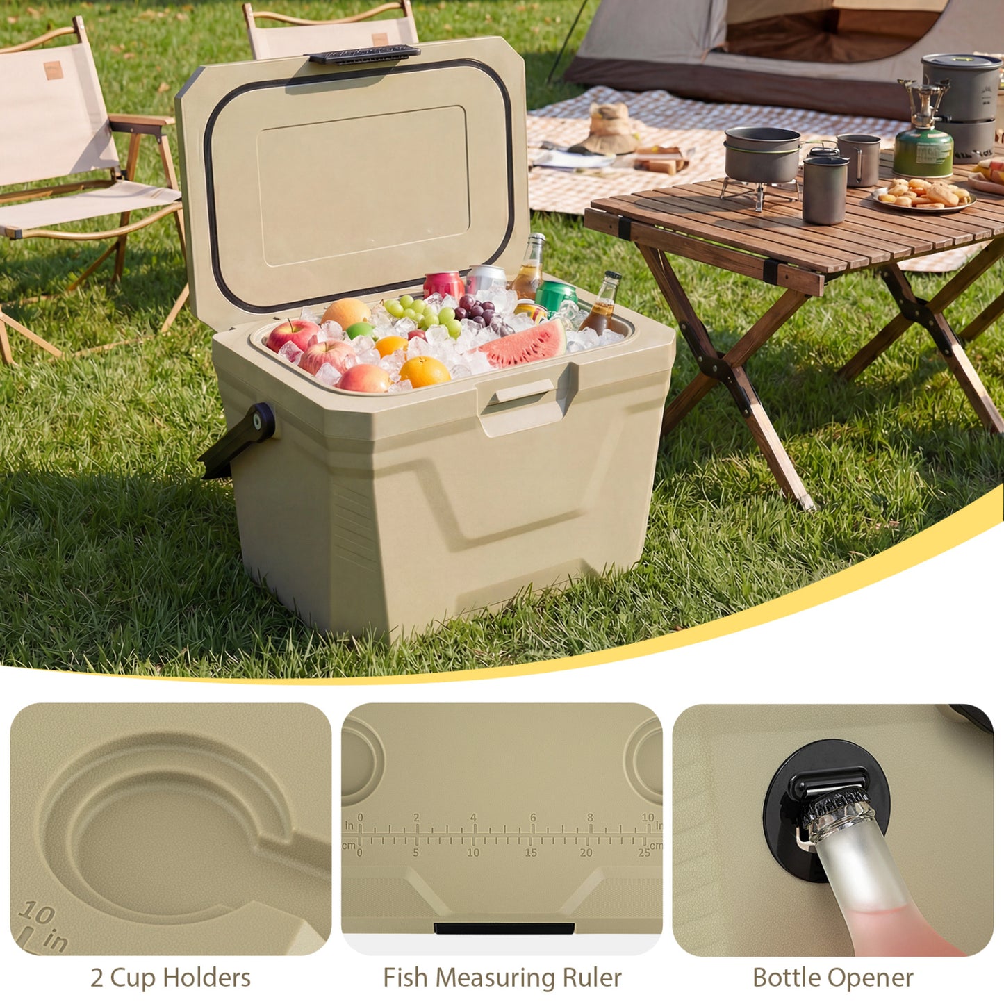 Insulated Portable Cooler Hard Shell Ice Chest, Coffee, Sand Coolers at Gallery Canada