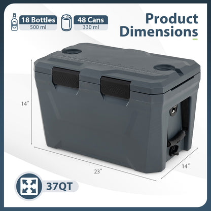 Insulated Portable Cooler, Hard Shell Ice Chest, Gray Coolers at Gallery Canada