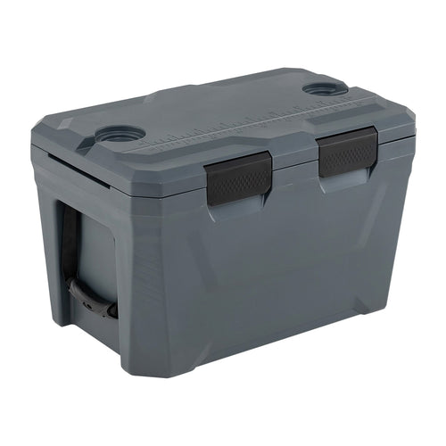 Insulated Portable Cooler, Hard Shell Ice Chest, Gray