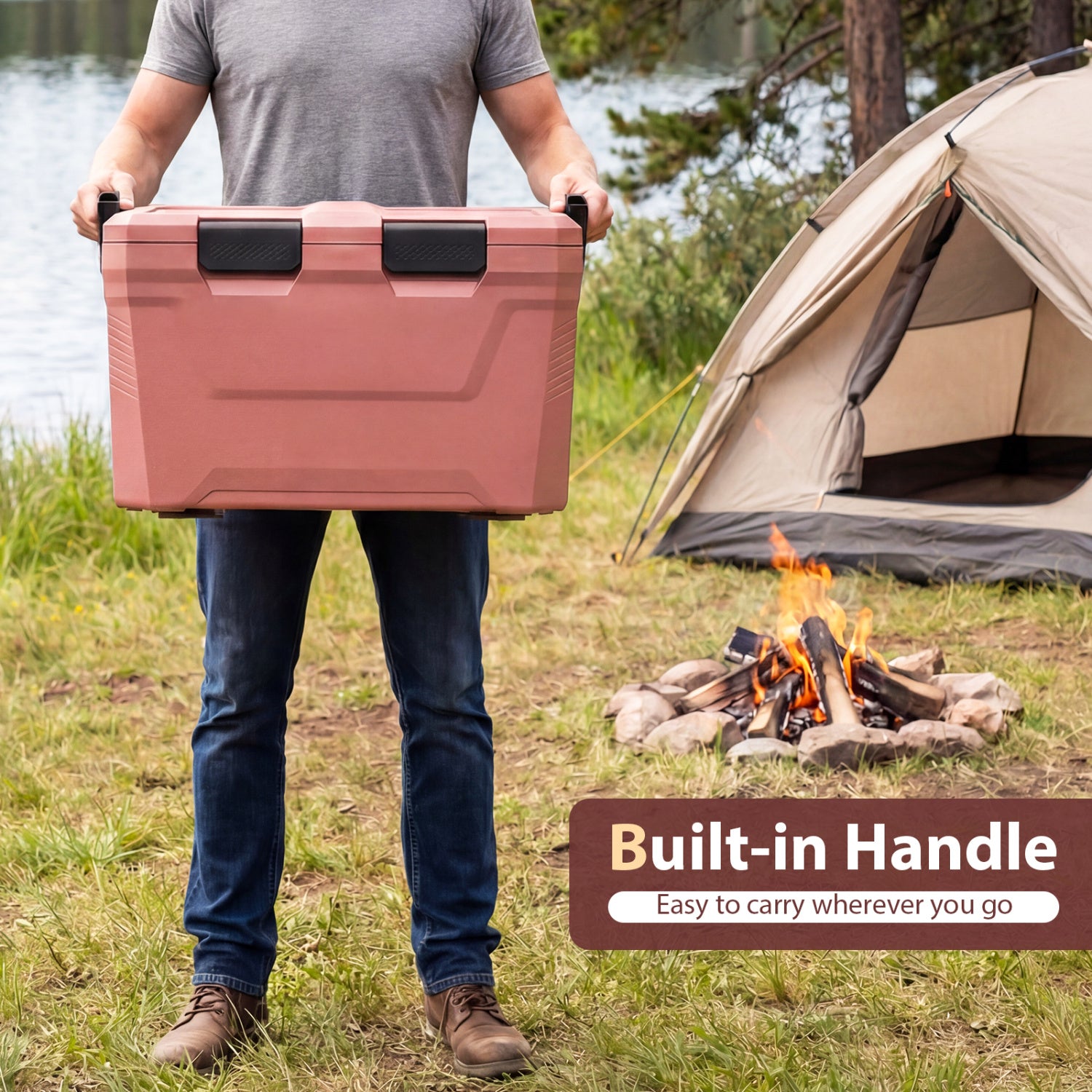Insulated Portable Cooler Hard Shell Ice Chest, Pink Coolers at Gallery Canada