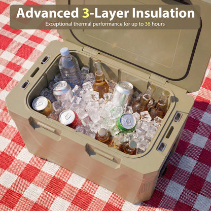 Insulated Hard Cooler, 2 Cup Holders, Sand Coffee Coolers at Gallery Canada