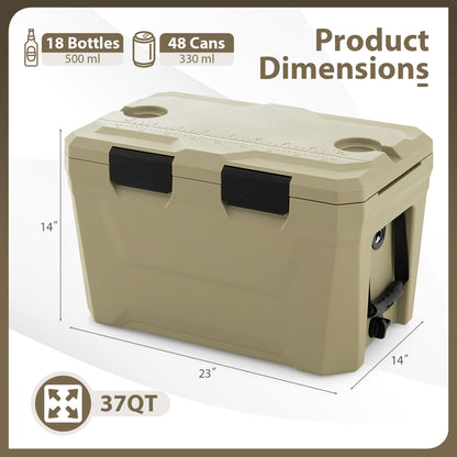 Insulated Hard Cooler, 2 Cup Holders, Sand Coffee Coolers at Gallery Canada