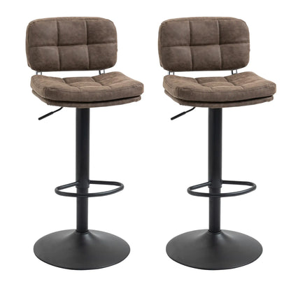 Swivel Counter Height Bar Stools Set of 2, Adjustable Height, PU Leather