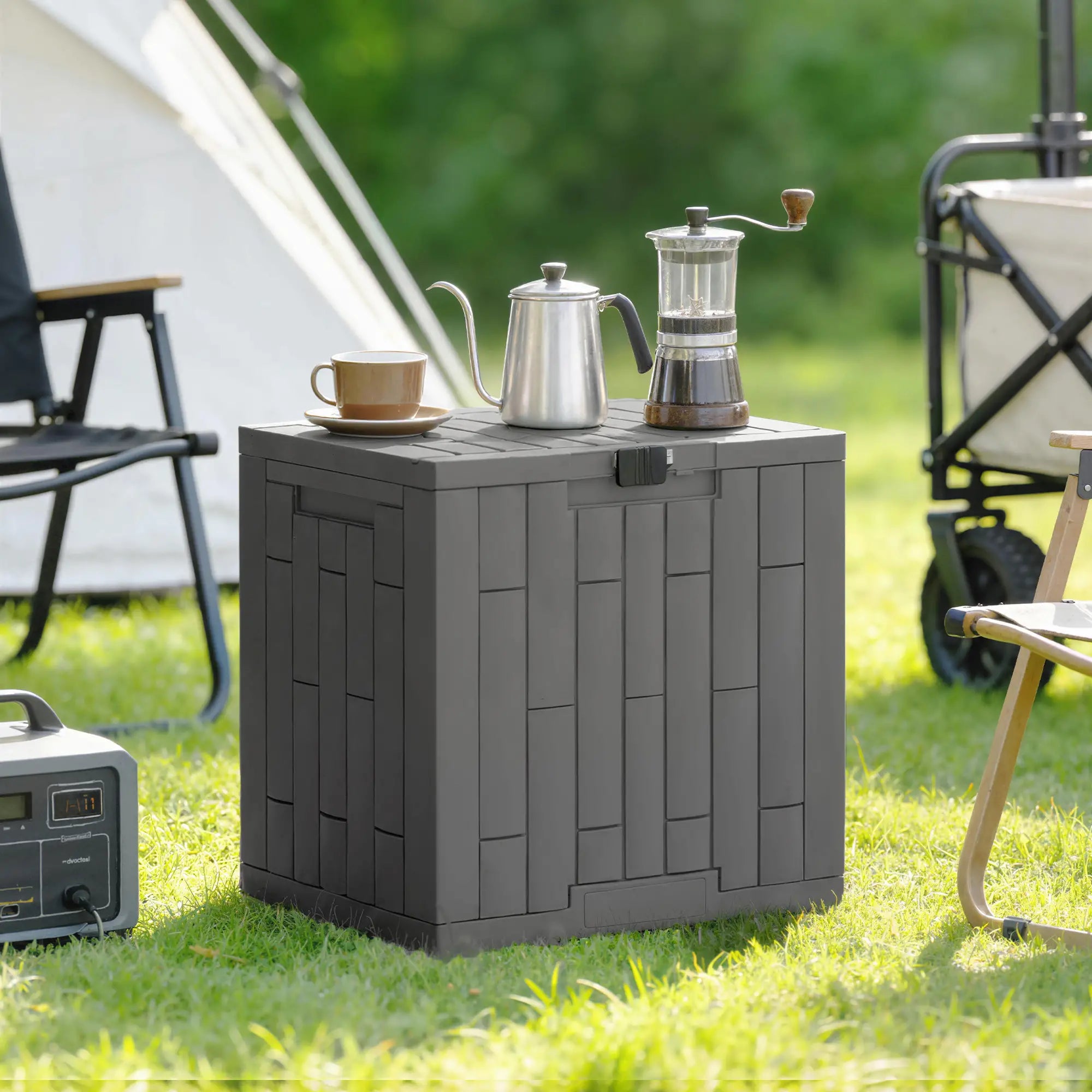 30 Gallon Resin Deck Box, Lockable Outdoor Storage, Splash And UV Resistant Patio Storage Boxes at Gallery Canada