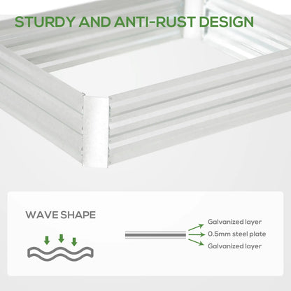 Galvanized Raised Garden Bed, 4' x 3' x 1', Outdoor Metal Planter Box Raised Garden Beds at Gallery Canada