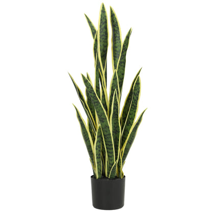 Artificial Tree, 35.4" Artificial Snake Plant with 21 Leaves in Pot for Home, Office, and Living Room, Green Artificial Trees at Gallery Canada