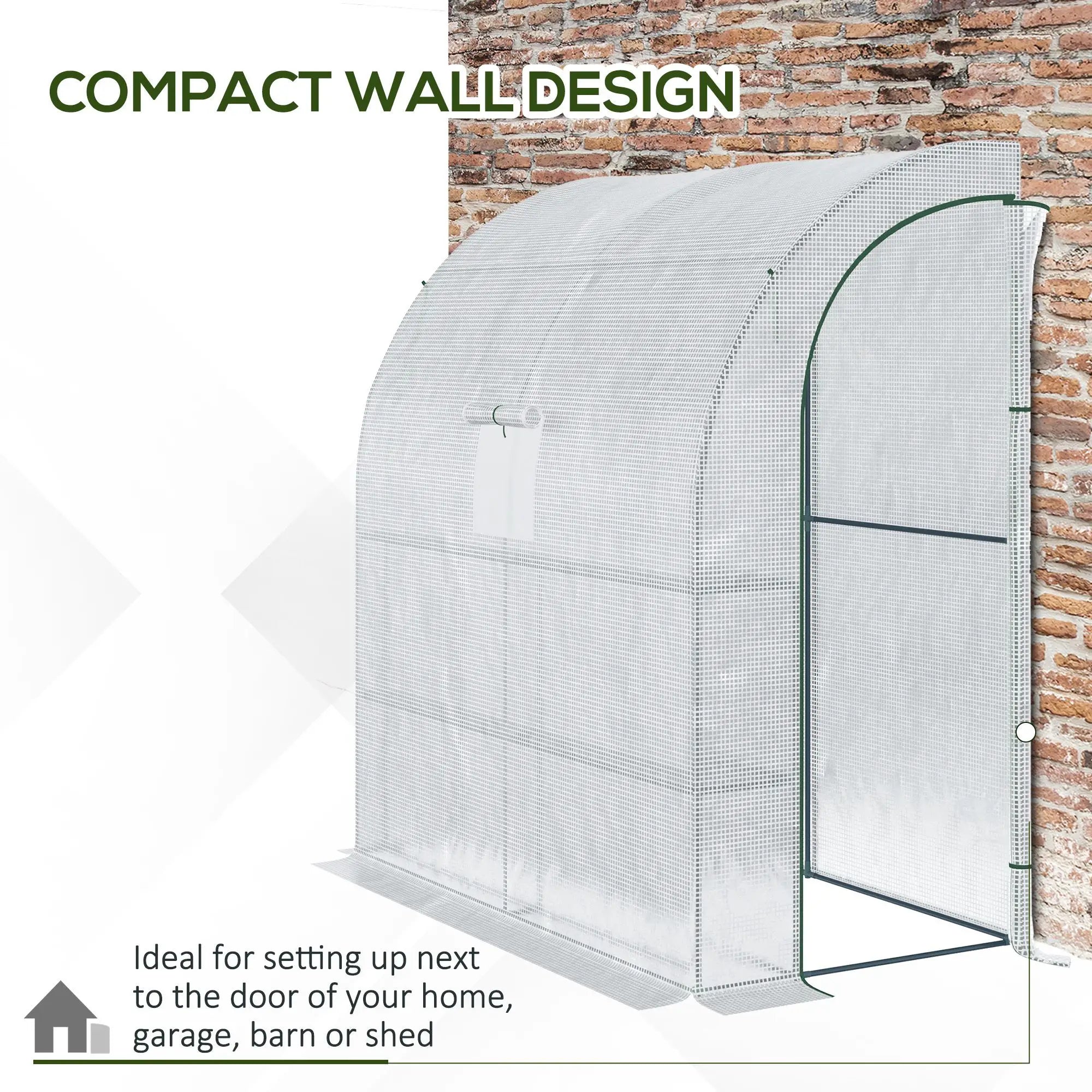 7' x 3' x 7' Walk-In Greenhouse, Roll-Up Mesh Windows, Zipper Door, White Walk In Greenhouses at Gallery Canada