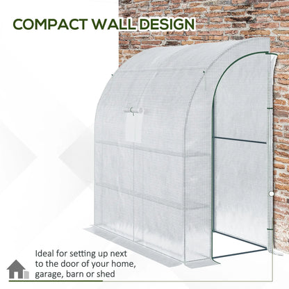 7' x 3' x 7' Walk-In Greenhouse, Roll-Up Mesh Windows, Zipper Door, White Walk In Greenhouses at Gallery Canada