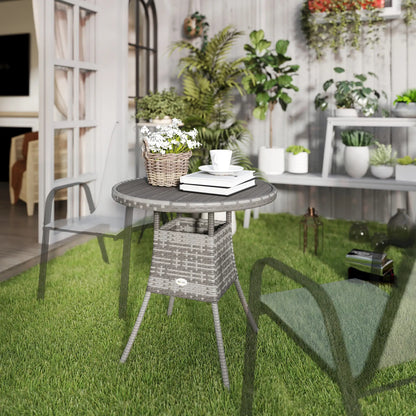 27.5" Outdoor Wicker Dining Table, PE Rattan Patio Furniture, Grey Patio Dining Tables at Gallery Canada
