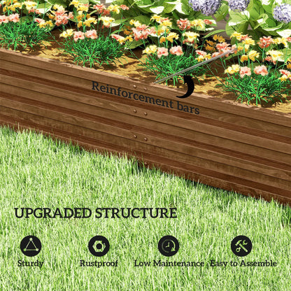 L-Shaped Raised Garden Bed, 82" x 109" x 12", Galvanized Steel Planter Box, Dark Brown Galvanized Planter Boxes at Gallery Canada