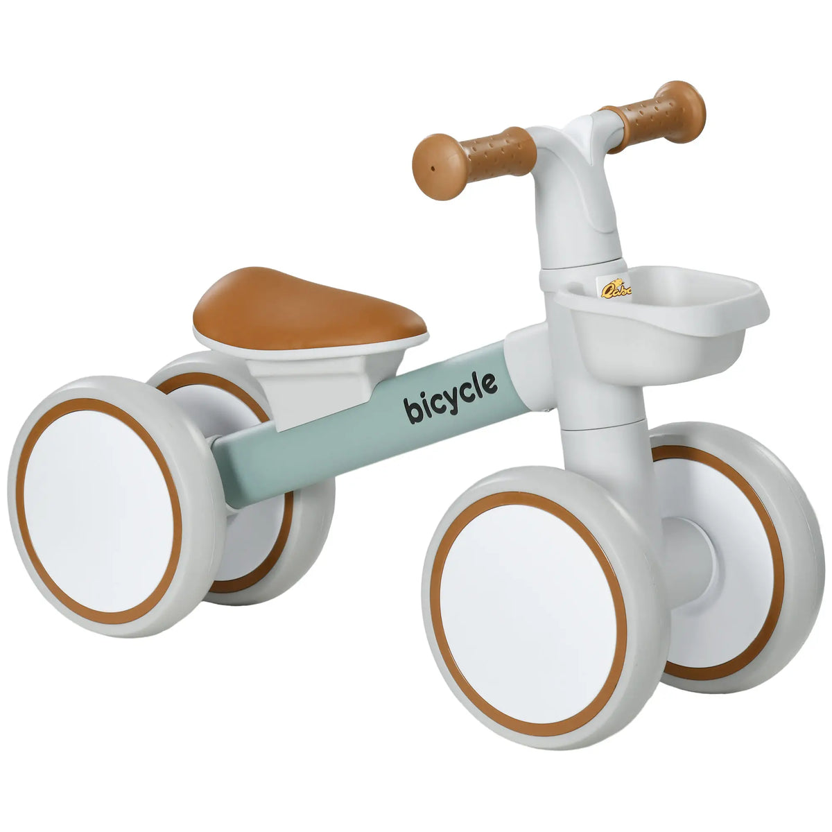 Toddler Balance Bike, Adjustable Seat, Removable Basket, 4 Silent Wheels, Green Riding & Rocking Toys at Gallery Canada