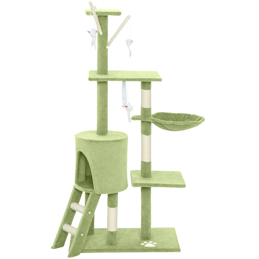 53 Inch Cat Tree Tower, Kitten Activity Centre, Green Cat Towers Green at Gallery Canada