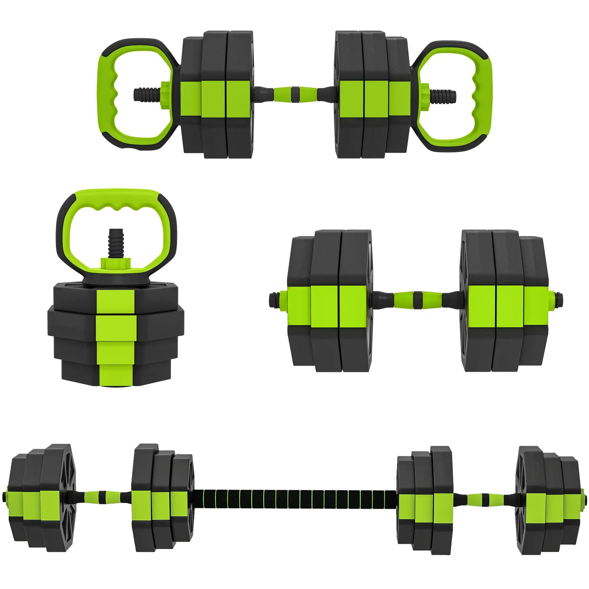 4-in-1 Adjustable Dumbbell Set, 55lbs, Green Dumbbells & Barbells Green at Gallery Canada