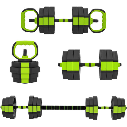 4-in-1 Adjustable Dumbbell Set, 55lbs, Green Dumbbells & Barbells Green at Gallery Canada