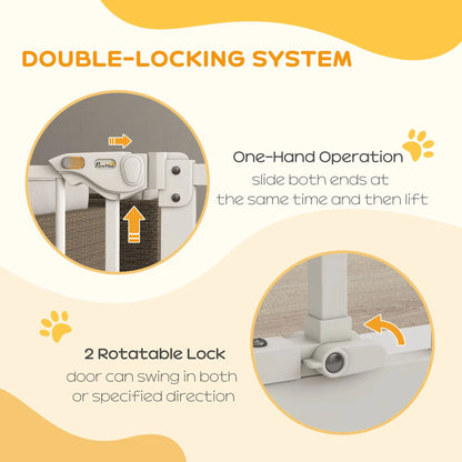 30 Inch Tall Pet Gate with Door, Indoor for Stairs, Pressure Mounted, White Houses, Kennels & Pens at Gallery Canada