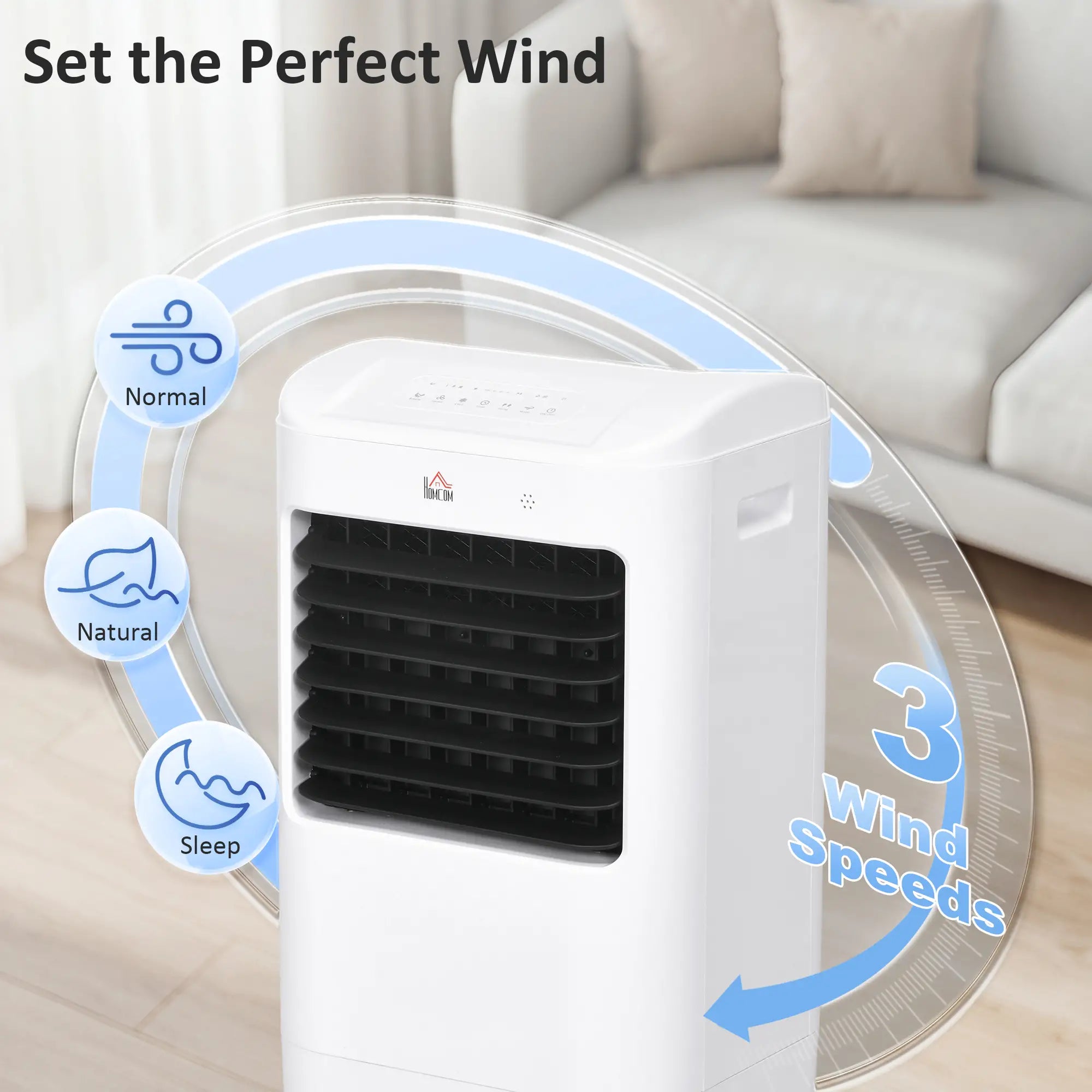 Tower Cooling Fan with Ice Pack, Remote, 3 Modes, 3 Speeds, 7.5H Timer, White Tower Fans at Gallery Canada
